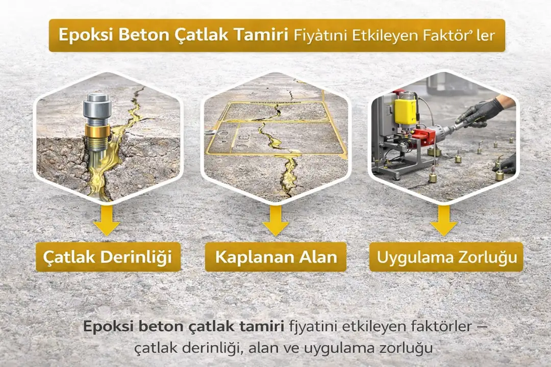 Epoksi beton çatlak tamiri fiyatını etkileyen faktörler – çatlak derinliği, alan ve uygulama zorluğu&nbsp;