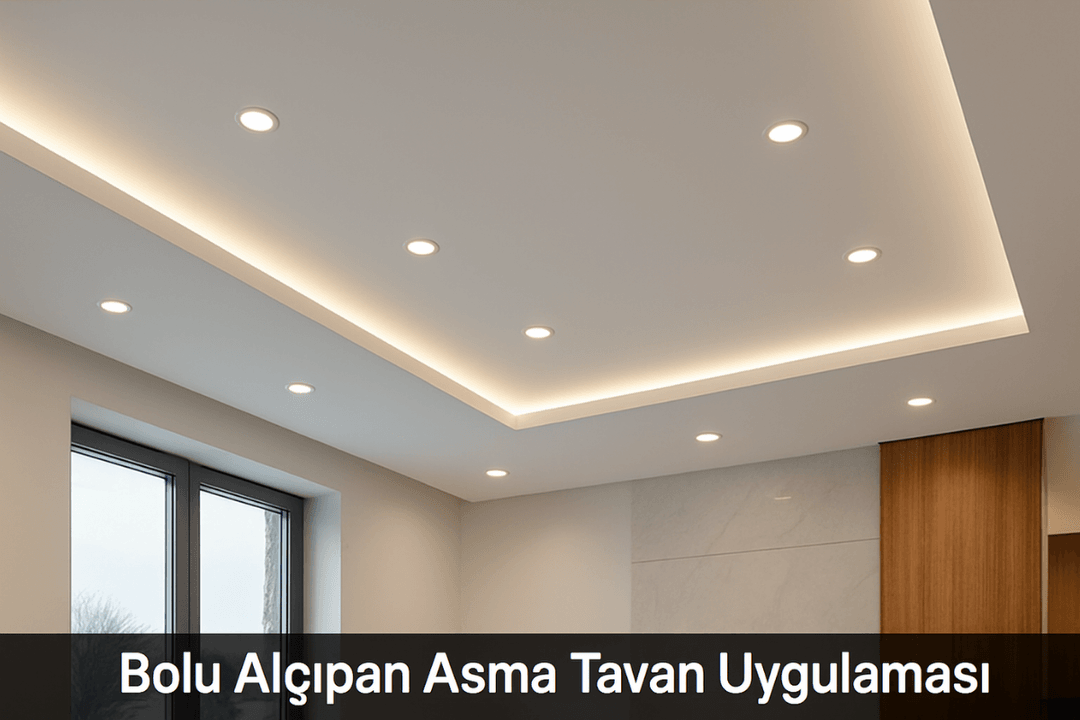 Bolu modern iç mekanlarında şık ve dayanıklı alçıpan asma tavan uygulamaları - Dek-Mar İnşaat profesyonel çözümleri.