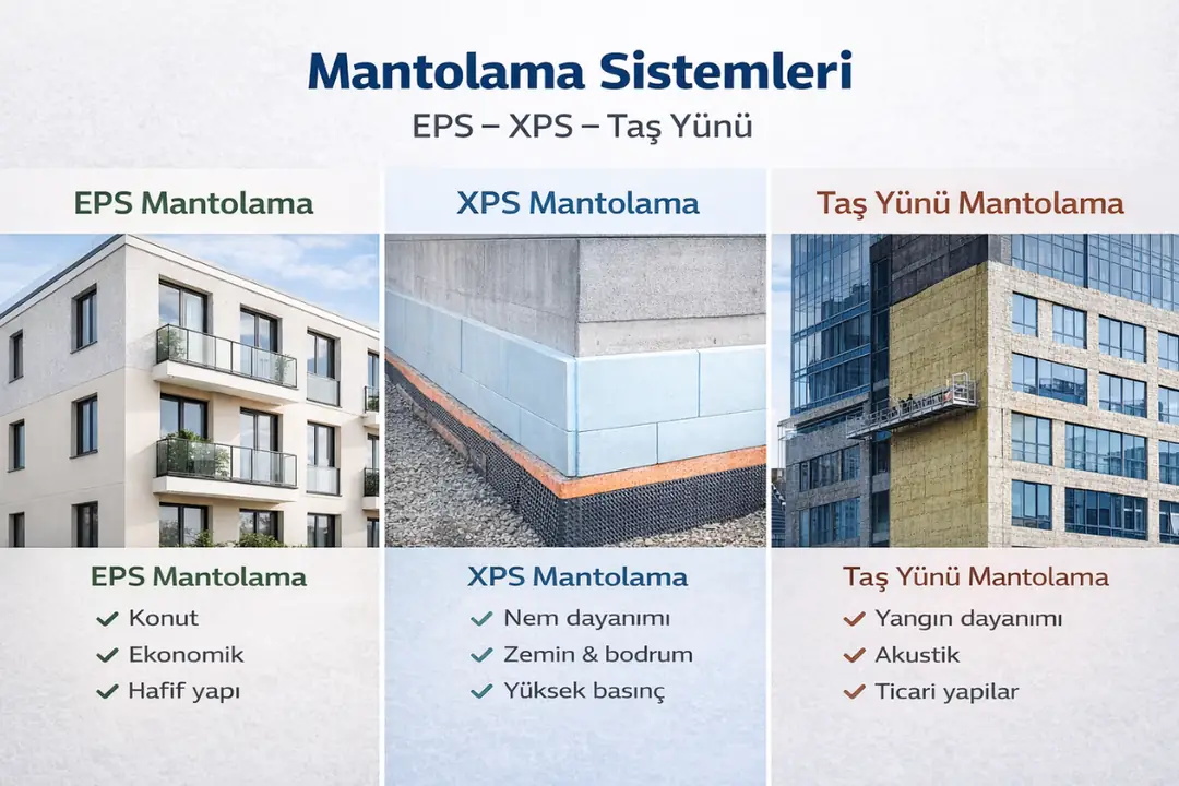 EPS, XPS ve taş yünü mantolama sistemleri karşılaştırması&nbsp;