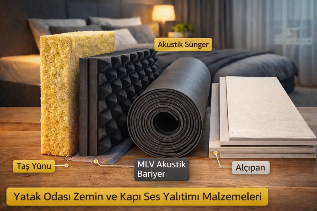 Yatak odası ses yalıtımında kullanılan taş yünü ve akustik malzemeler&nbsp;