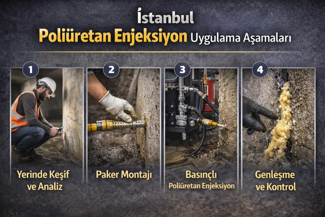 İstanbul poliüretan enjeksiyon uygulama aşamaları – yerinde keşif, paker montajı, basınçlı enjeksiyon ve genleşme kontrolü&nbsp;