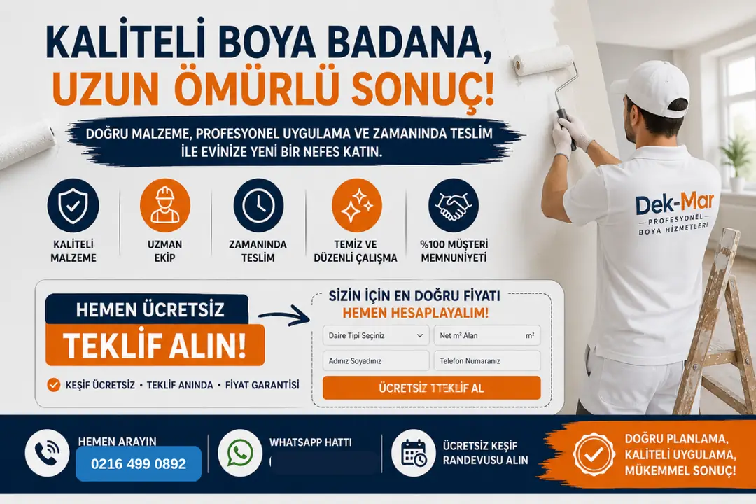 Profesyonel boya badana hizmeti ile yenilenmiş yaşam alanı&nbsp;