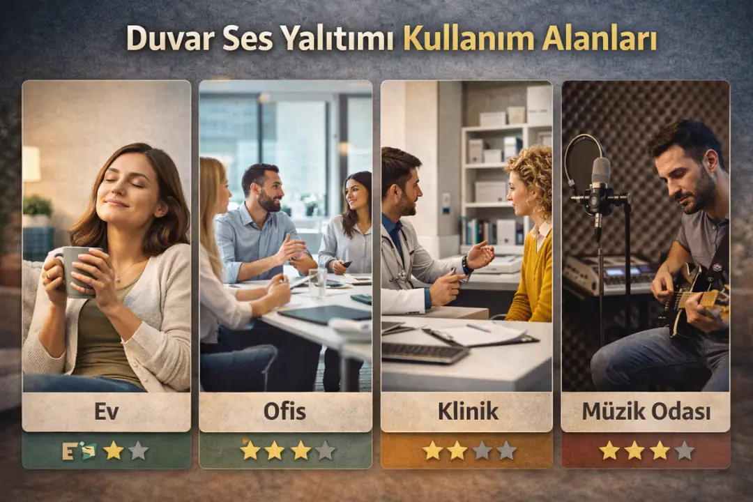 Duvar ses yalıtımı ev ofis klinik müzik odası uygulamaları