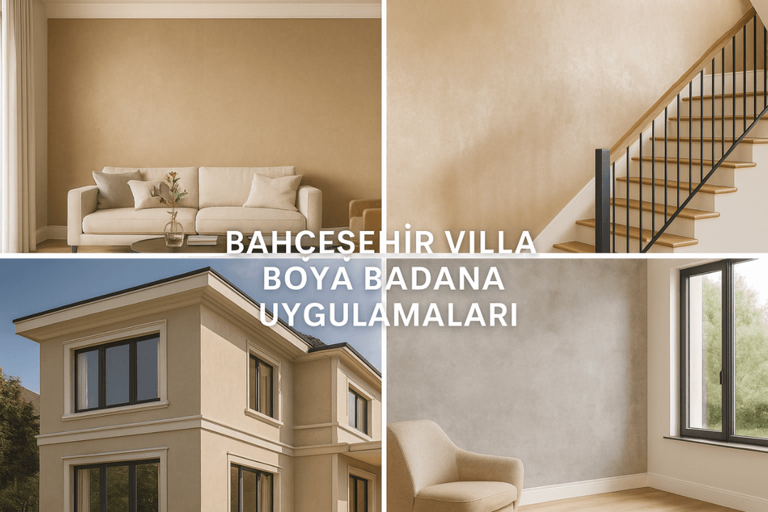 Bahçeşehir villa boya badana uygulama örnekleri – iç cephe, dış cephe, İtalyan boya, dekoratif sıva