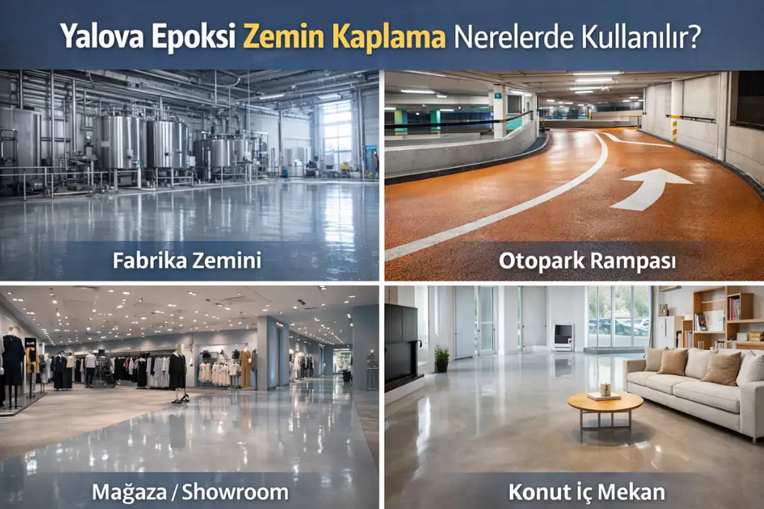 Yalova epoksi zemin kaplama kullanım alanları; fabrika, otopark, mağaza ve konut zeminleri&nbsp;