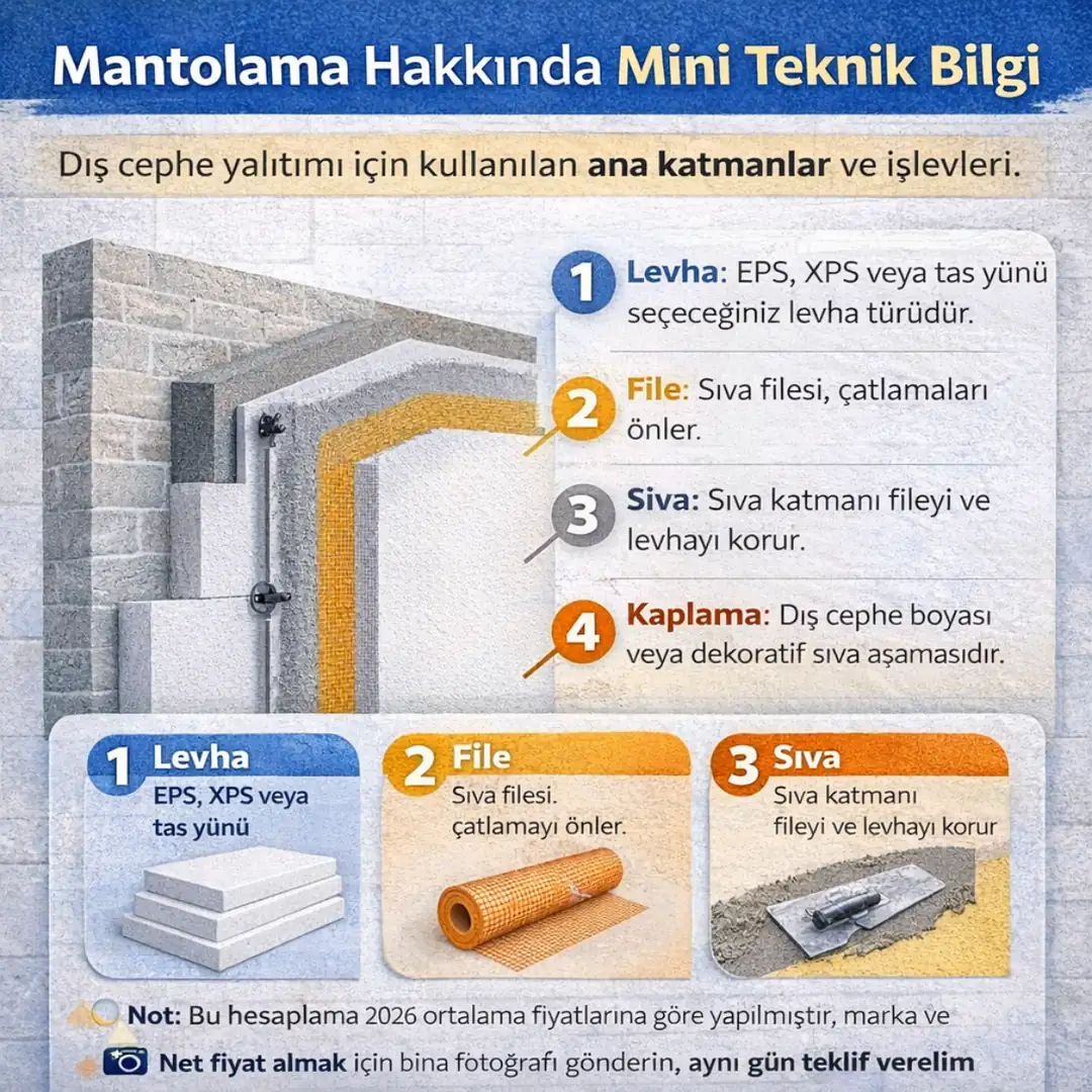 mantolama teknik bilgileri kalınlık yoğunluk ömür ve performans değerleri infografik