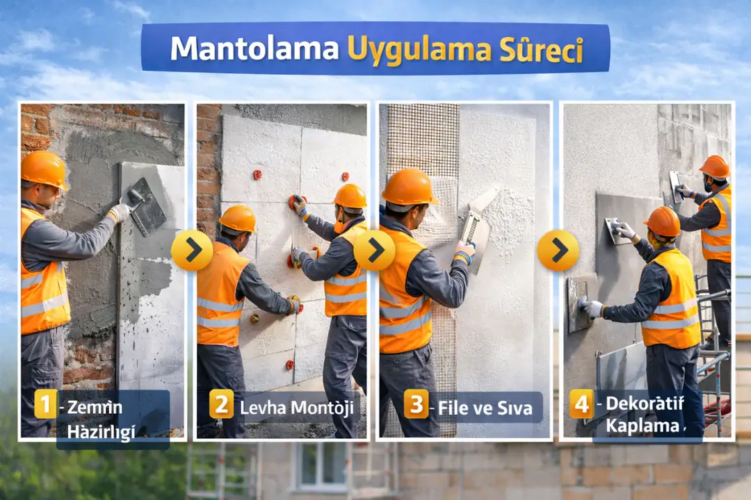 dış cephe mantolama uygulama süreci eps levha montajı file sıva kaplama&nbsp;