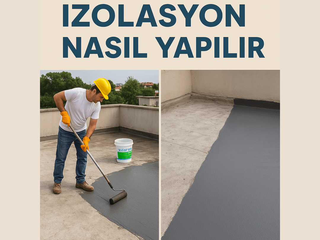 Köster izolasyon öncesi nemli yüzey ve sonrası kuru, yalıtılmış yüzey karşılaştırması 