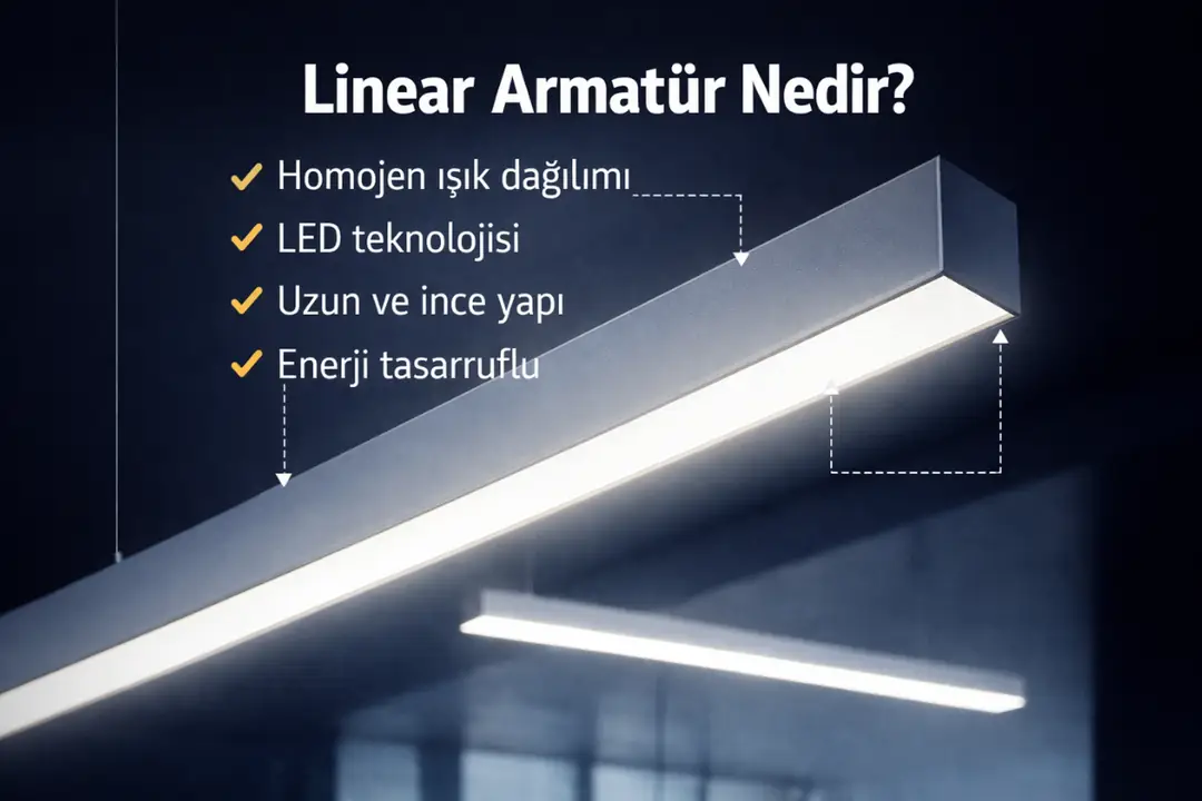 LED teknolojili linear armatürün homojen ışık dağılımı&nbsp;