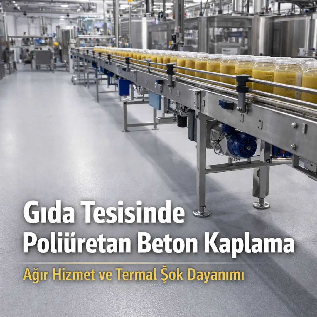 Gıda üretim tesisinde poliüretan beton zemin uygulaması&nbsp;