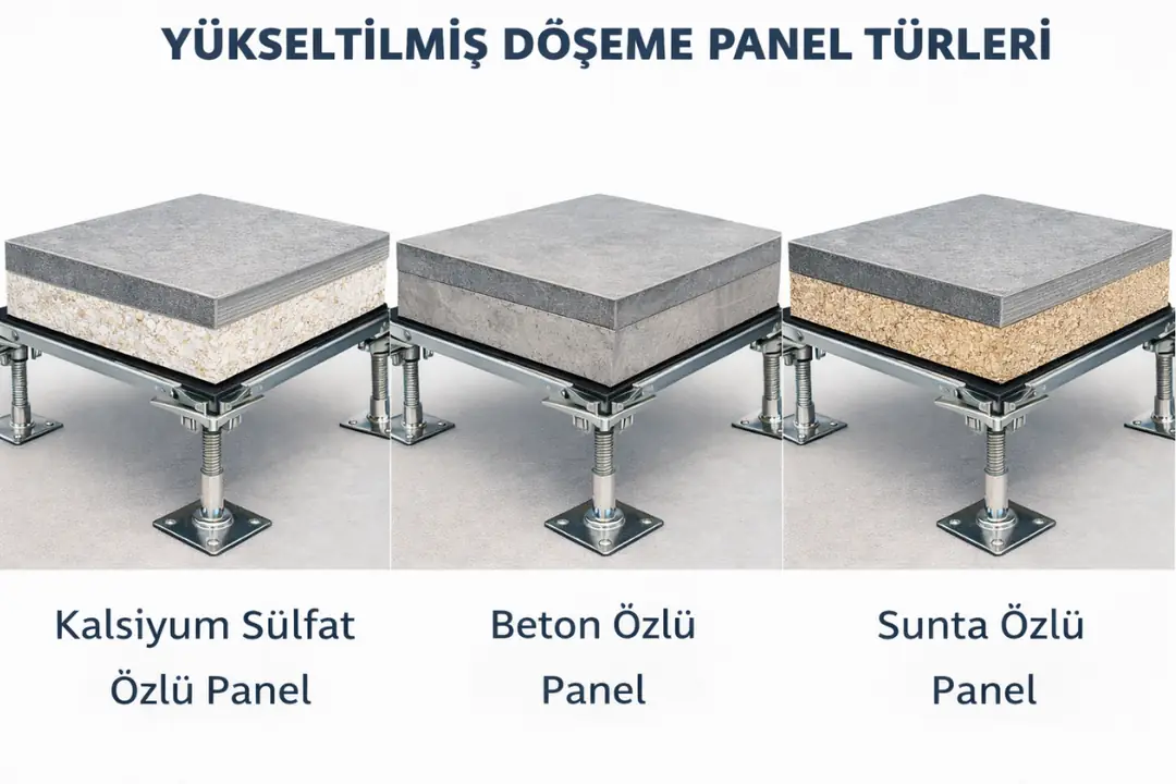 Kalsiyum sülfat beton özlü sunta özlü yükseltilmiş döşeme panelleri