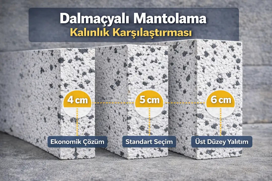 4 cm 5 cm 6 cm dalmaçyalı mantolama kalınlık karşılaştırması&nbsp;