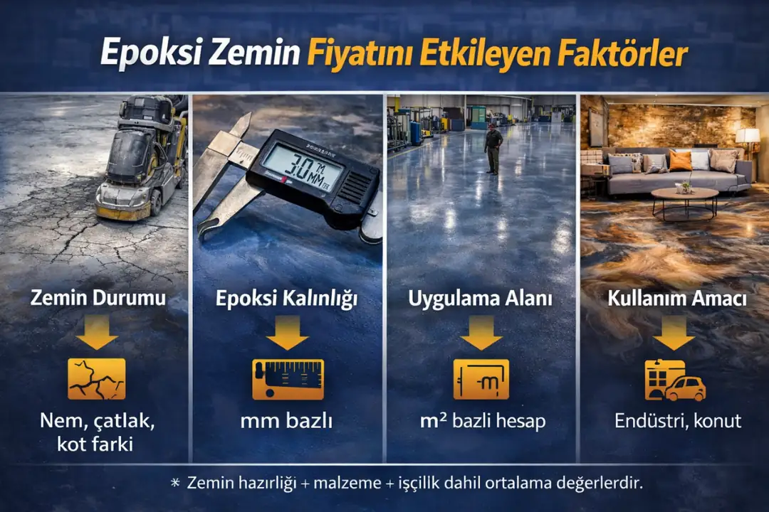 Epoksi zemin kaplama fiyatını etkileyen zemin hazırlığı, kalınlık ve kullanım amacı