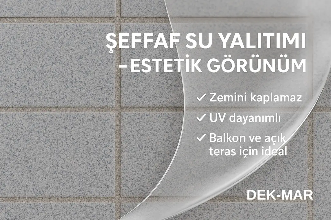 Kalebodur üzeri şeffaf su yalıtımı – görünüm bozulmadan yapılan şeffaf kaplama uygulaması – Dek-Mar” 