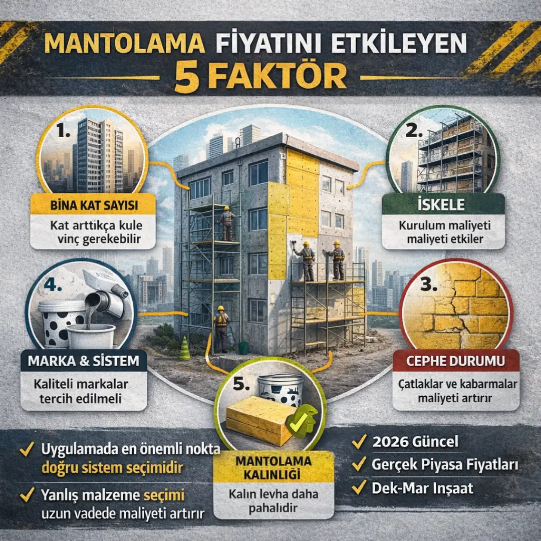 Mantolama m2 fiyatını ne belirler bina kat sayısı iskele maliyeti cephe durumu mantolama kalınlığı ve sistem seçimi
