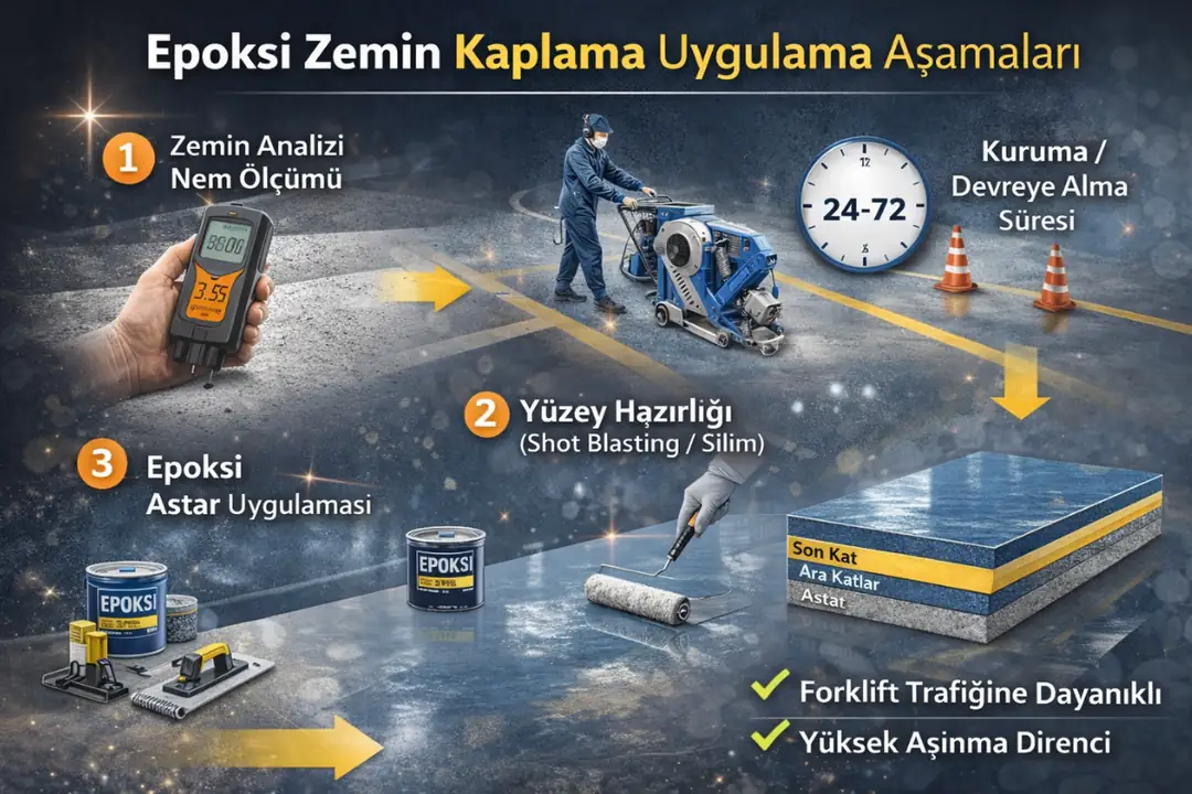 Epoksi zemin kaplama uygulama aşamaları