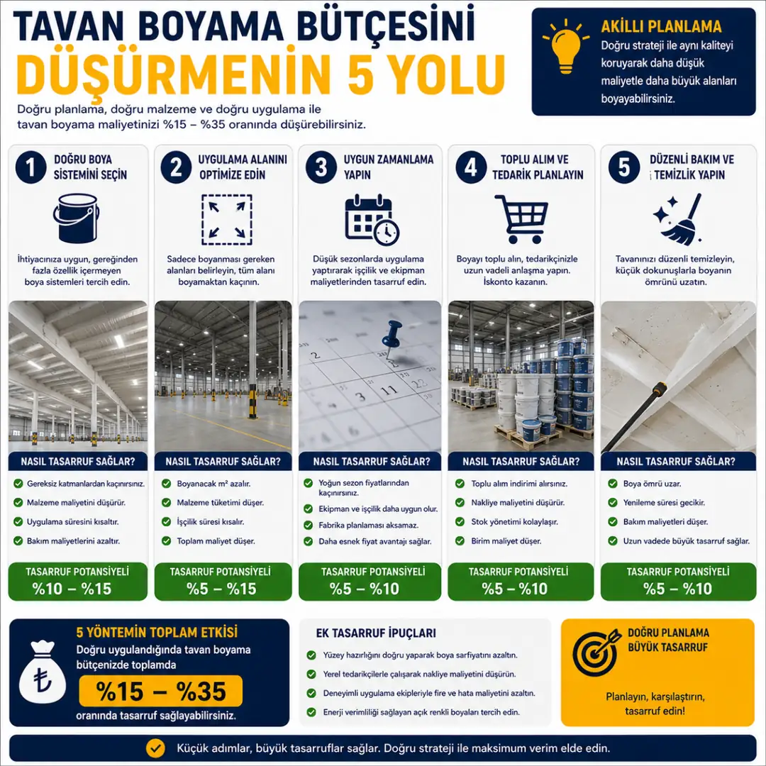 Fabrika tavan boyama maliyetini düşürme yöntemleri iskele paylaşımı doğru sistem seçimi&nbsp;