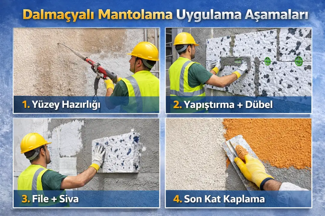 Dalmaçyalı mantolama sisteminin adım adım uygulama aşamaları&nbsp;