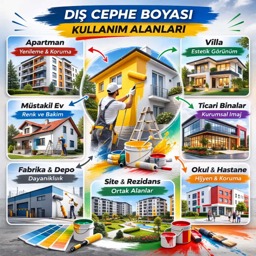 dış cephe boyası kullanım alanları bina cephe yenileme