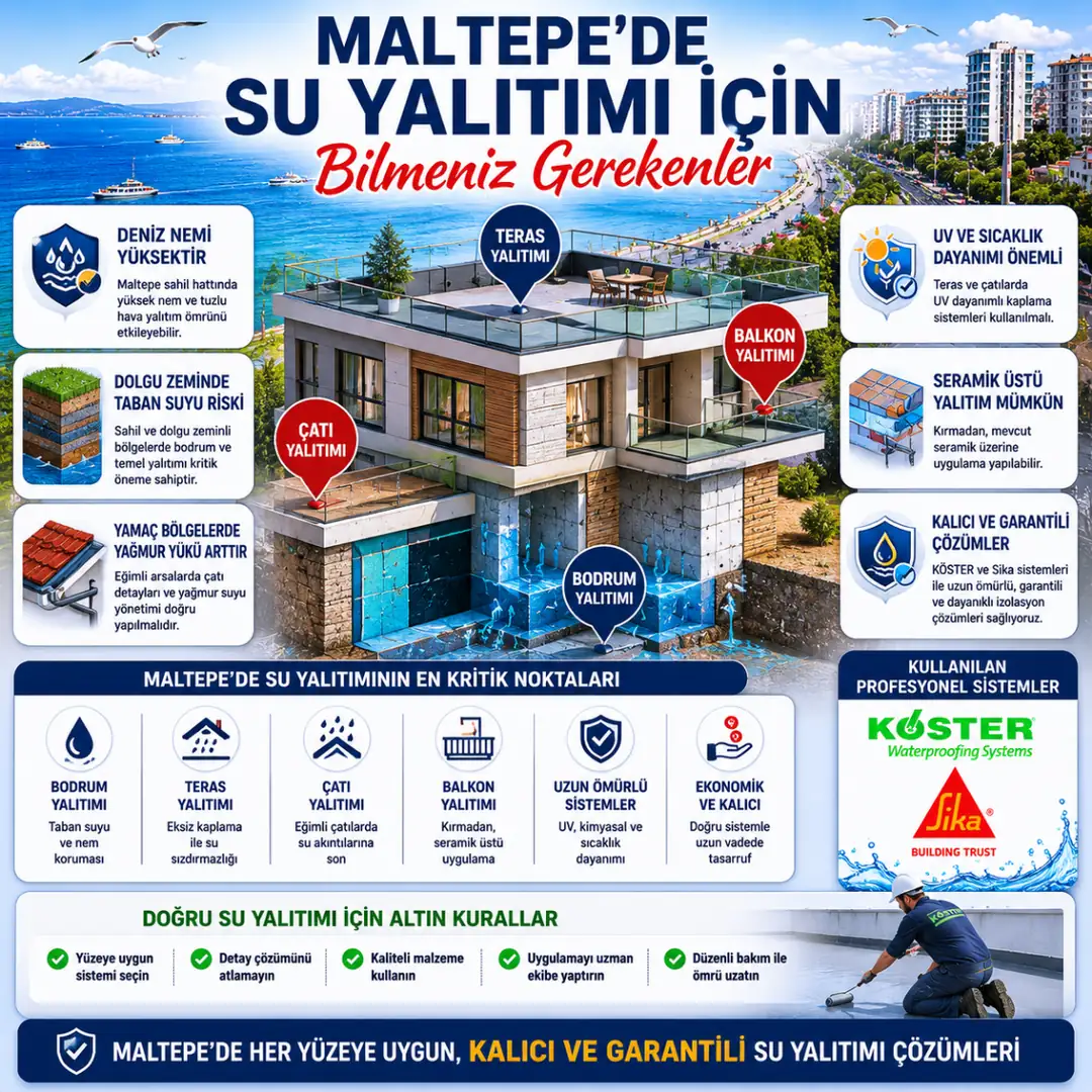 Maltepe su yalıtımı uygulamalarında dikkat edilmesi gereken teknik bilgiler&nbsp;