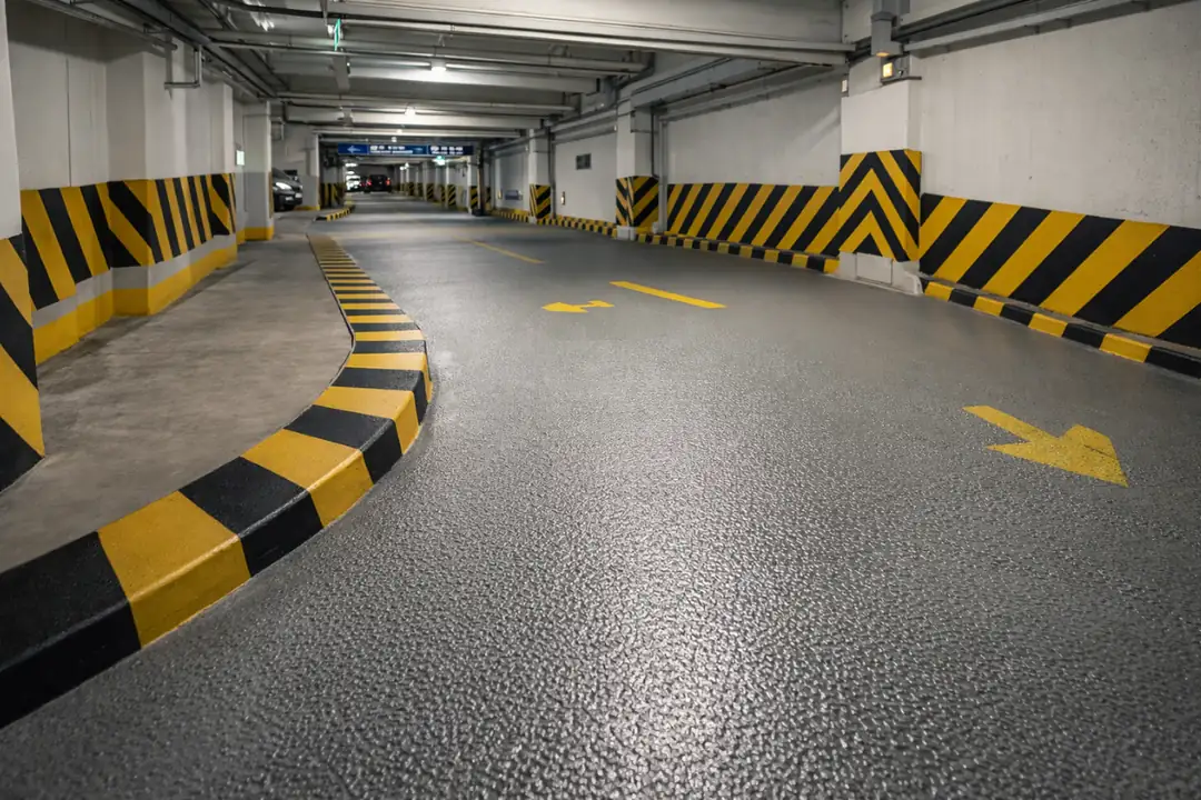 Otopark ve rampalar için kaymaz portakal kabuğu epoksi zemin&nbsp;