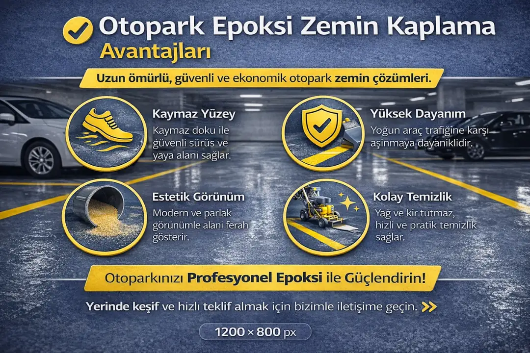 Otopark epoksi zemin kaplama avantajları ve kullanım faydaları&nbsp;