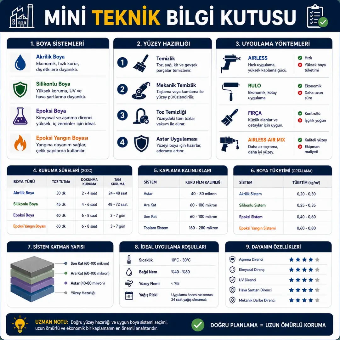 1000 m2 fabrika boyama proje süreleri iç cephe dış cephe epoksi zemin komple paket uygulama süresi&nbsp;