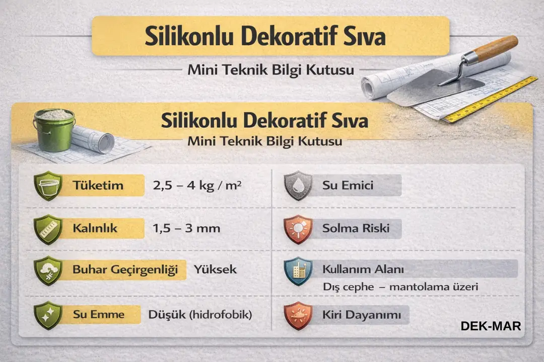 Silikonlu dekoratif sıva teknik özellikleri ve uygulama bilgileri&nbsp;
