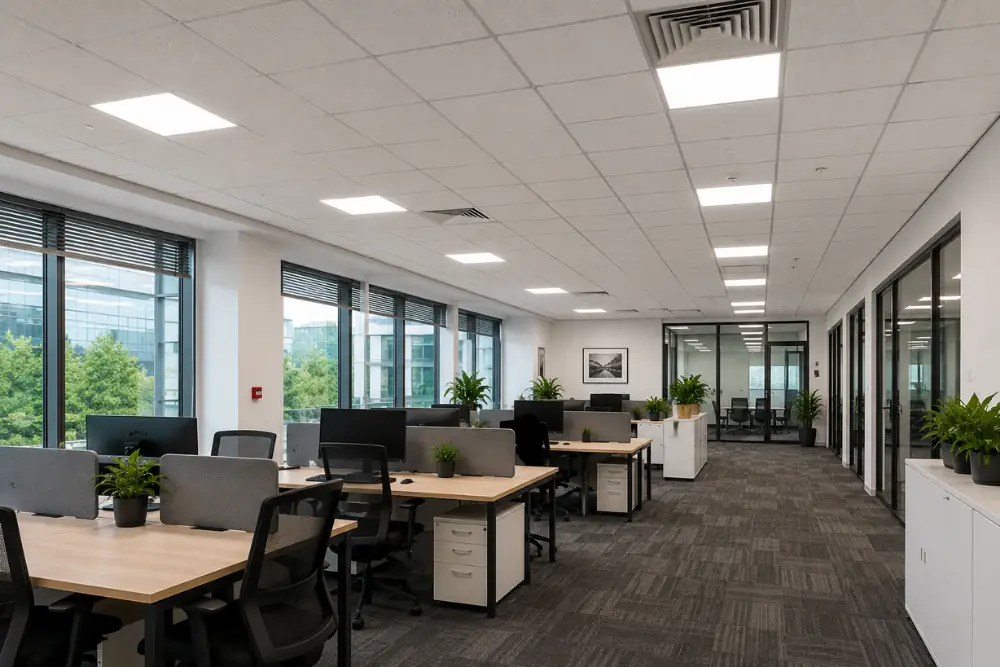ofis 60x60 taşyünü asma tavan akustik panel sistemi