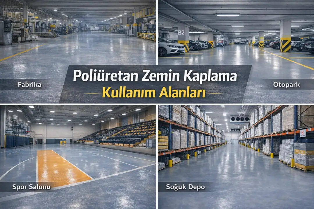 Poliüretan zemin kaplama kullanım alanları; fabrika, otopark, spor salonu ve depo uygulamaları&nbsp;