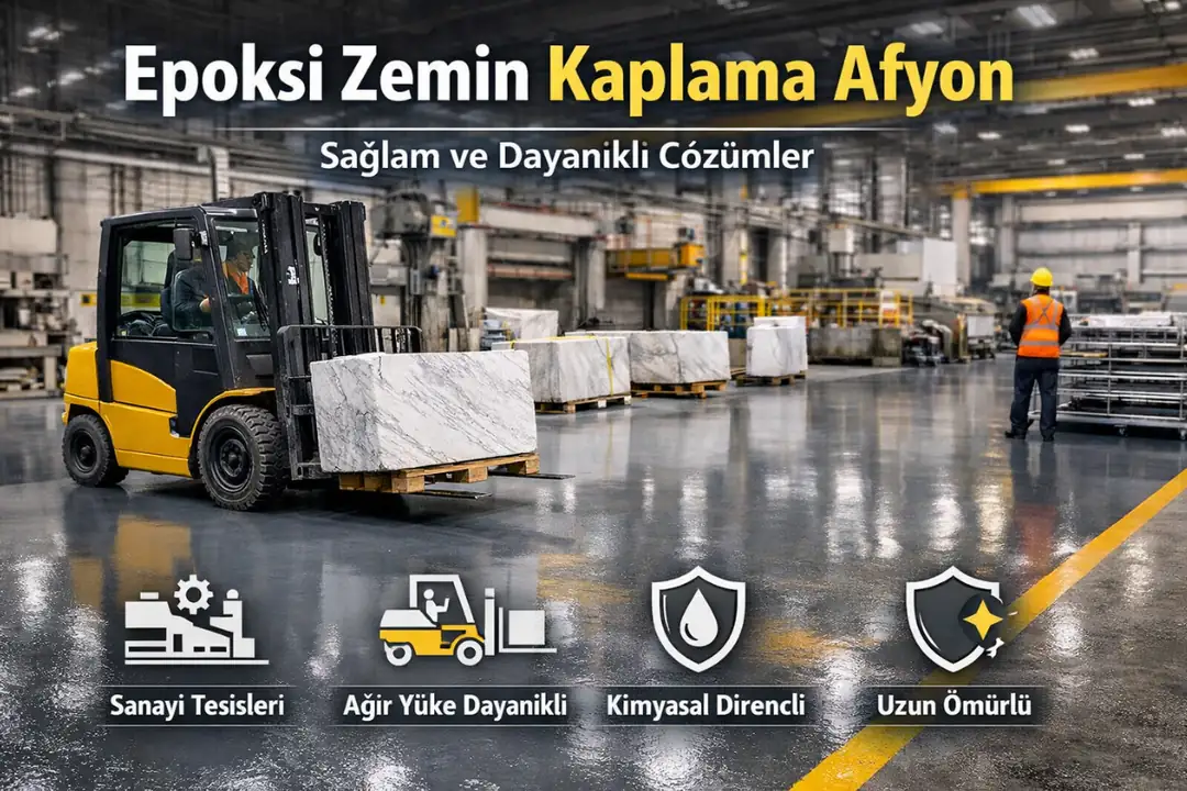 Afyon sanayi tesislerinde ağır yüke dayanıklı epoksi zemin