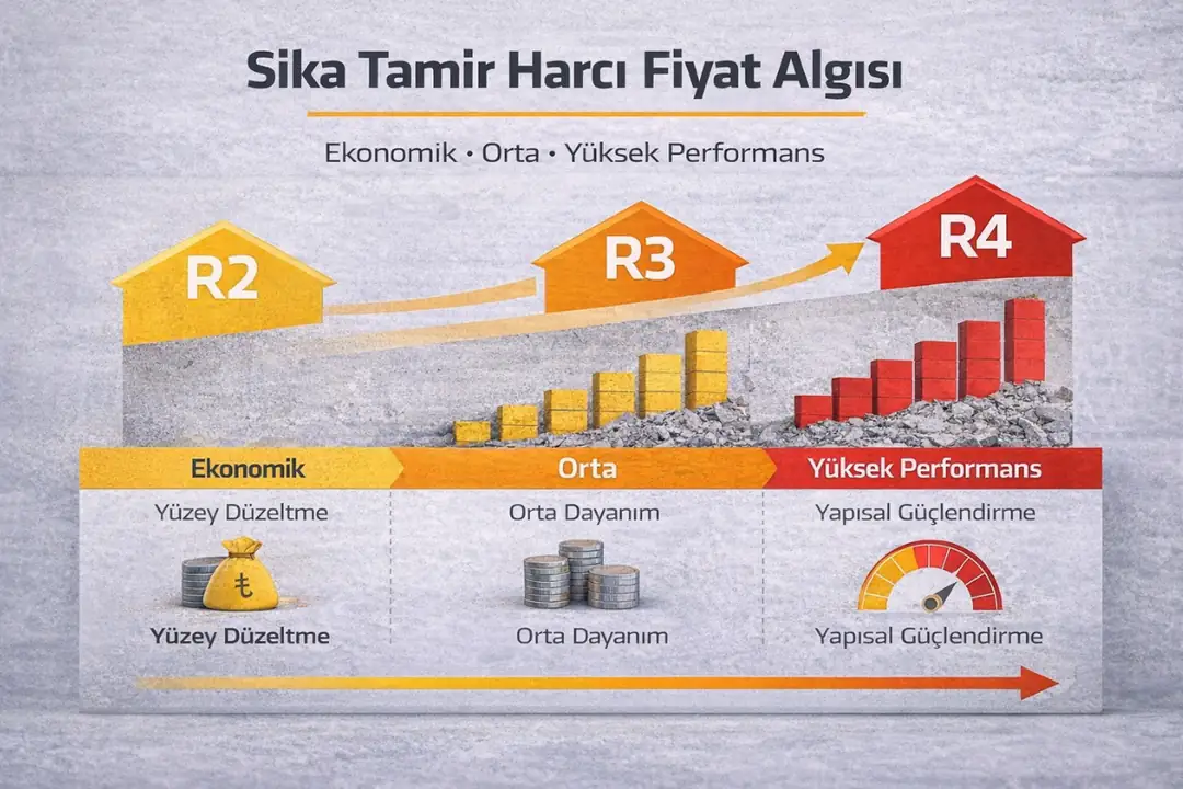 Sika tamir harcı sınıflarına göre fiyat ve performans algısı