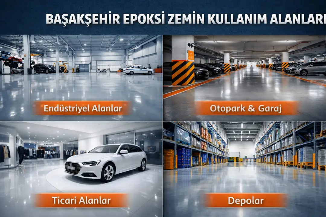 Başakşehir epoksi zemin kaplama kullanım alanları; fabrika, depo, otopark ve ticari alanlar
