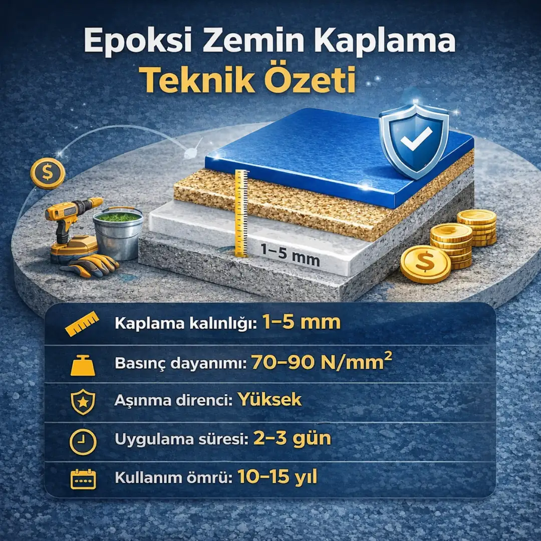 epoksi zemin kaplama teknik özellikleri ve kalınlık bilgileri&nbsp;
