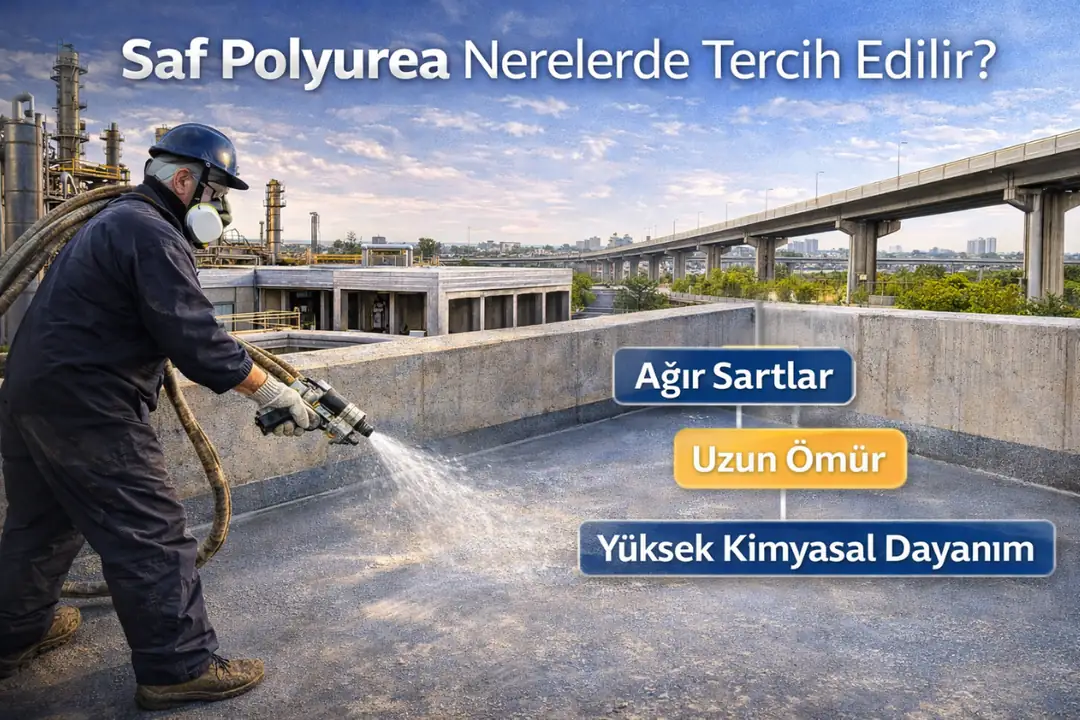 Saf polyurea uygulama alanları, endüstriyel ve ağır şartlara uygun yalıtım sistemi.&nbsp;