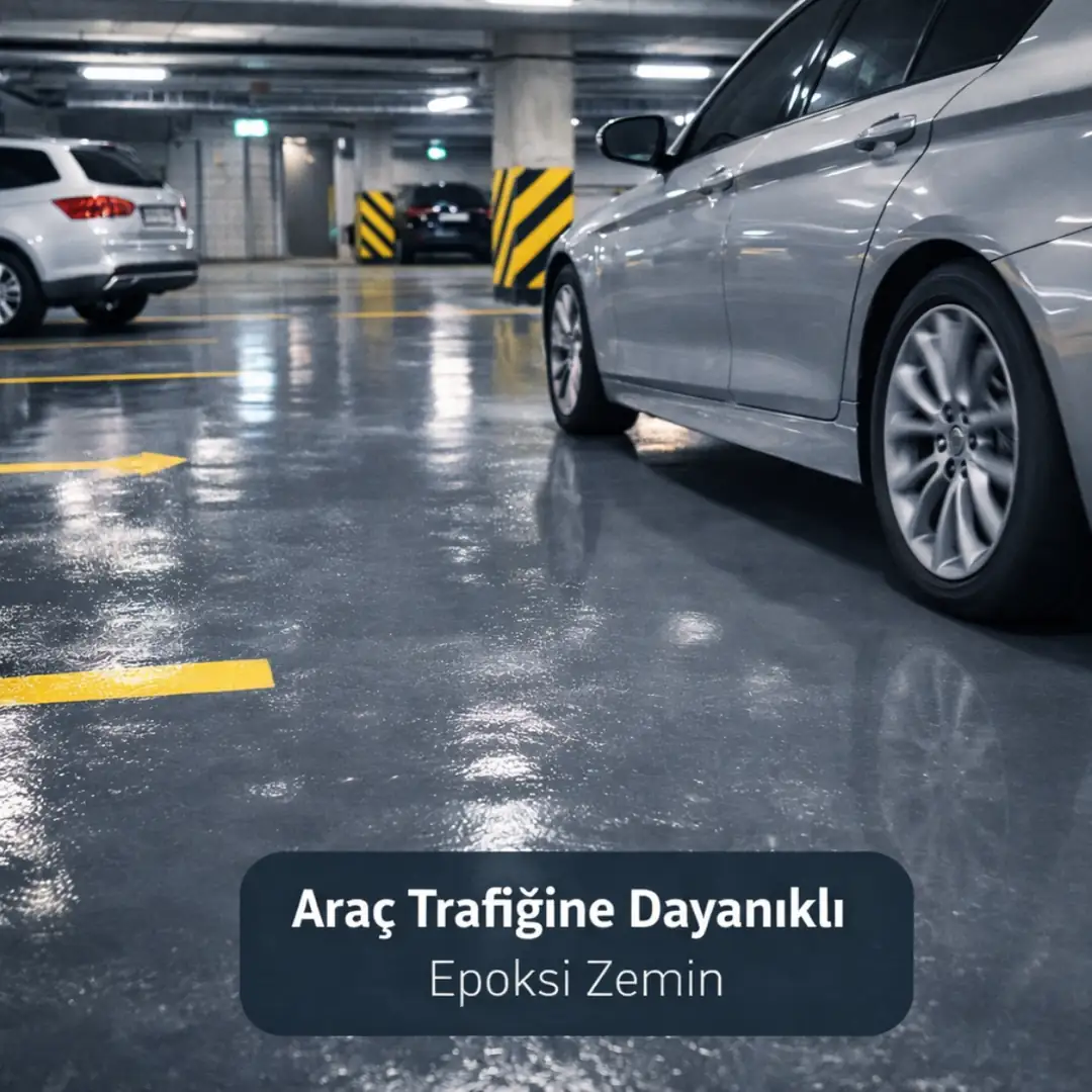 Araç trafiğine dayanıklı epoksi otopark zemini