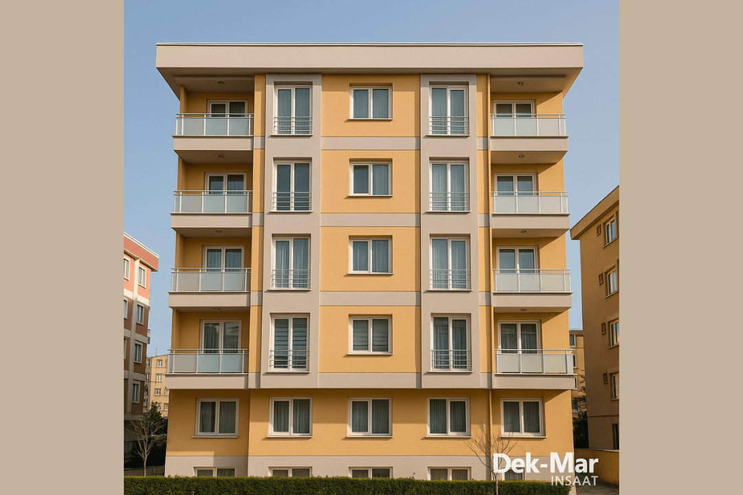 Dek-Mar İnşaat tarafından yapılan apartman duvar mantolama referans projesi. 