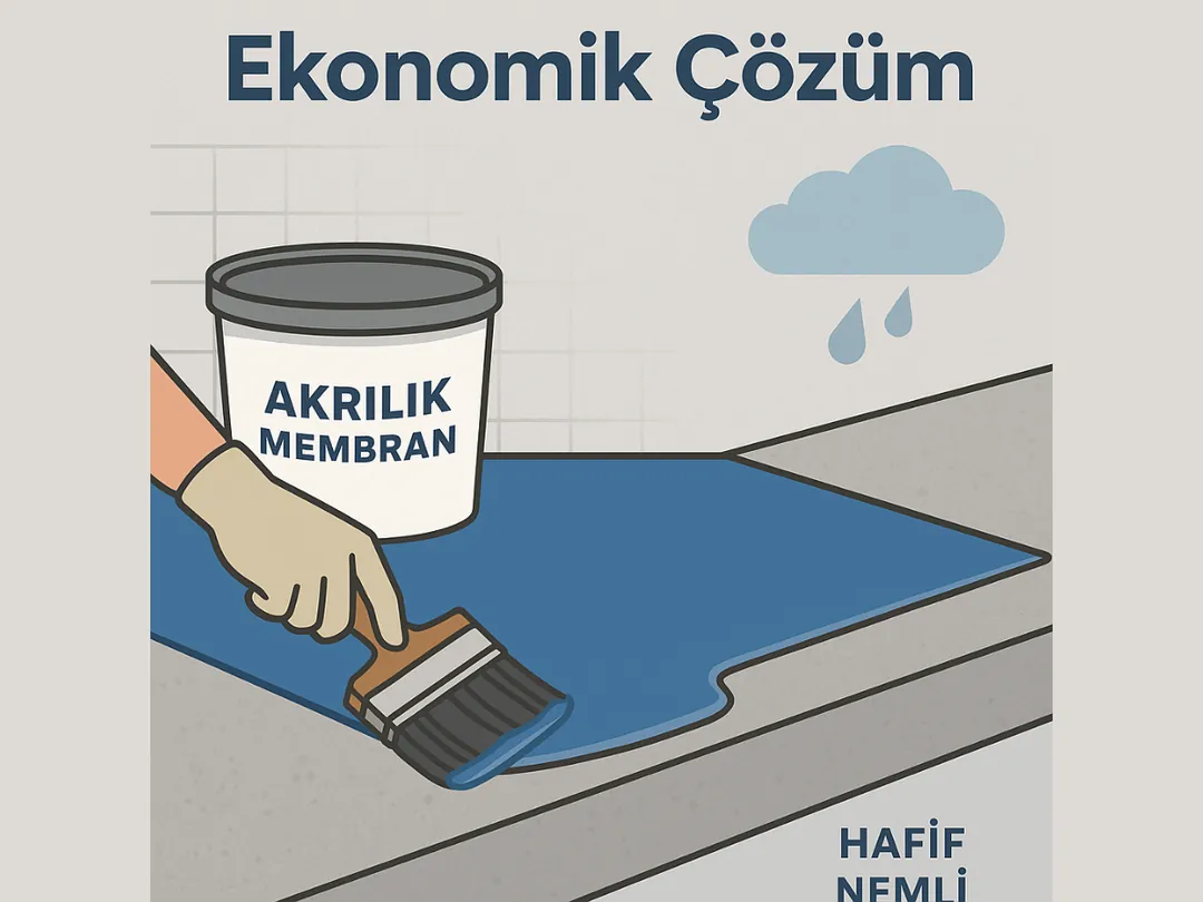 Akrilik esaslı likit membranın fiber takviyeli yüzey uygulaması