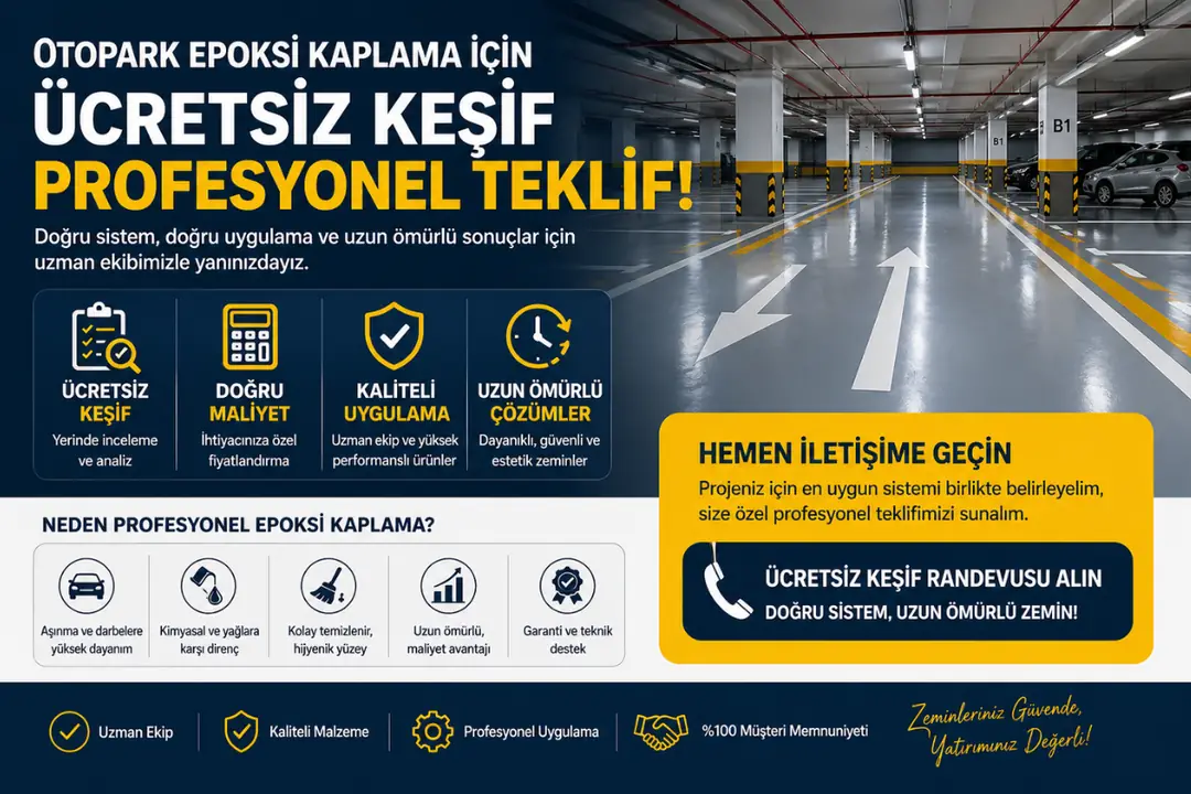 Otopark epoksi kaplama için ücretsiz keşif ve profesyonel teklif çağrısı&nbsp;