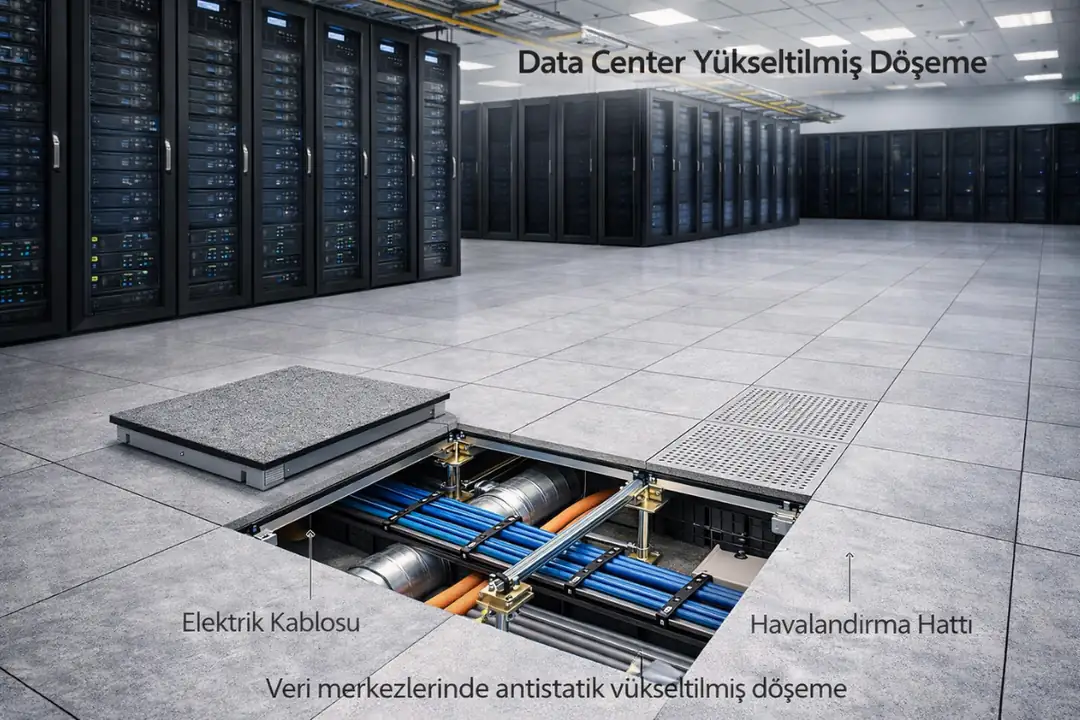 server odasında kullanılan antistatik yükseltilmiş döşeme&nbsp;