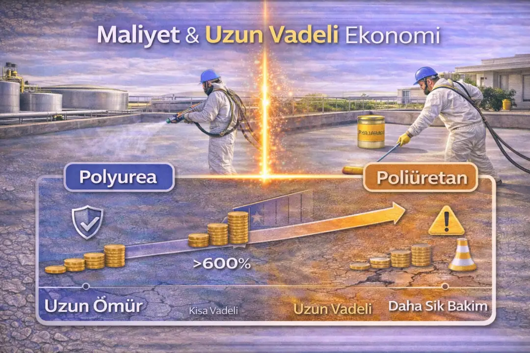Polyurea ve poliüretan maliyet karşılaştırması, kısa ve uzun vadeli farklar.&nbsp;