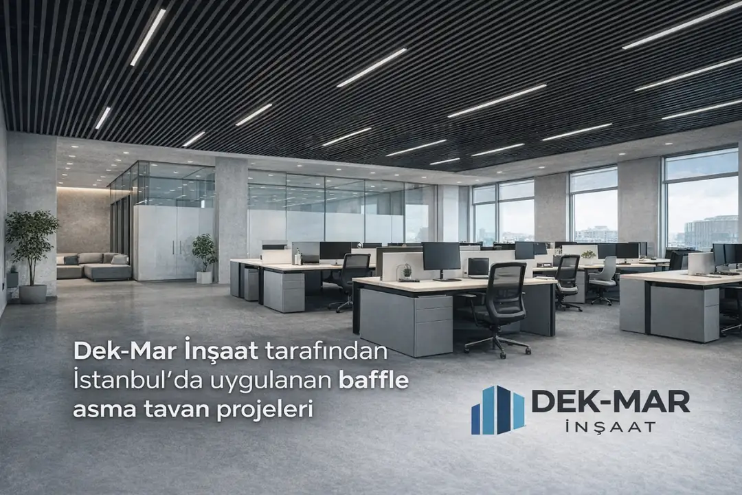 Dek-Mar İnşaat tarafından İstanbul’da uygulanan baffle asma tavan projeleri&nbsp;