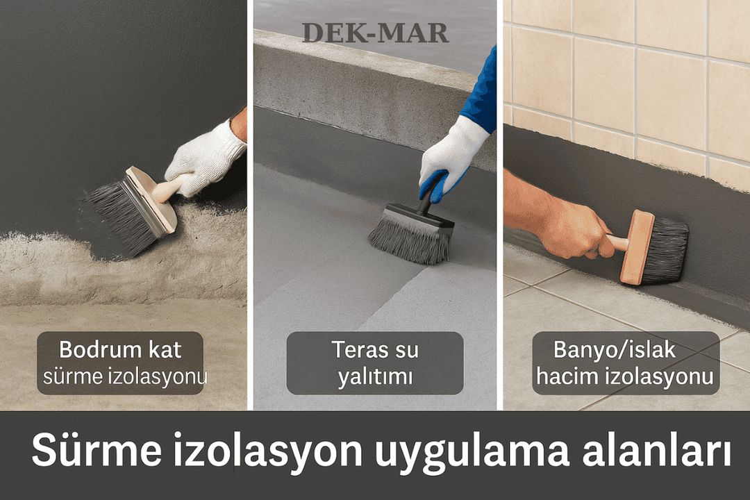 Bodrum, teras ve banyo için sürme izolasyon uygulama alanları – su yalıtımı örnekleri, 2025 güncel fiyat rehberi.