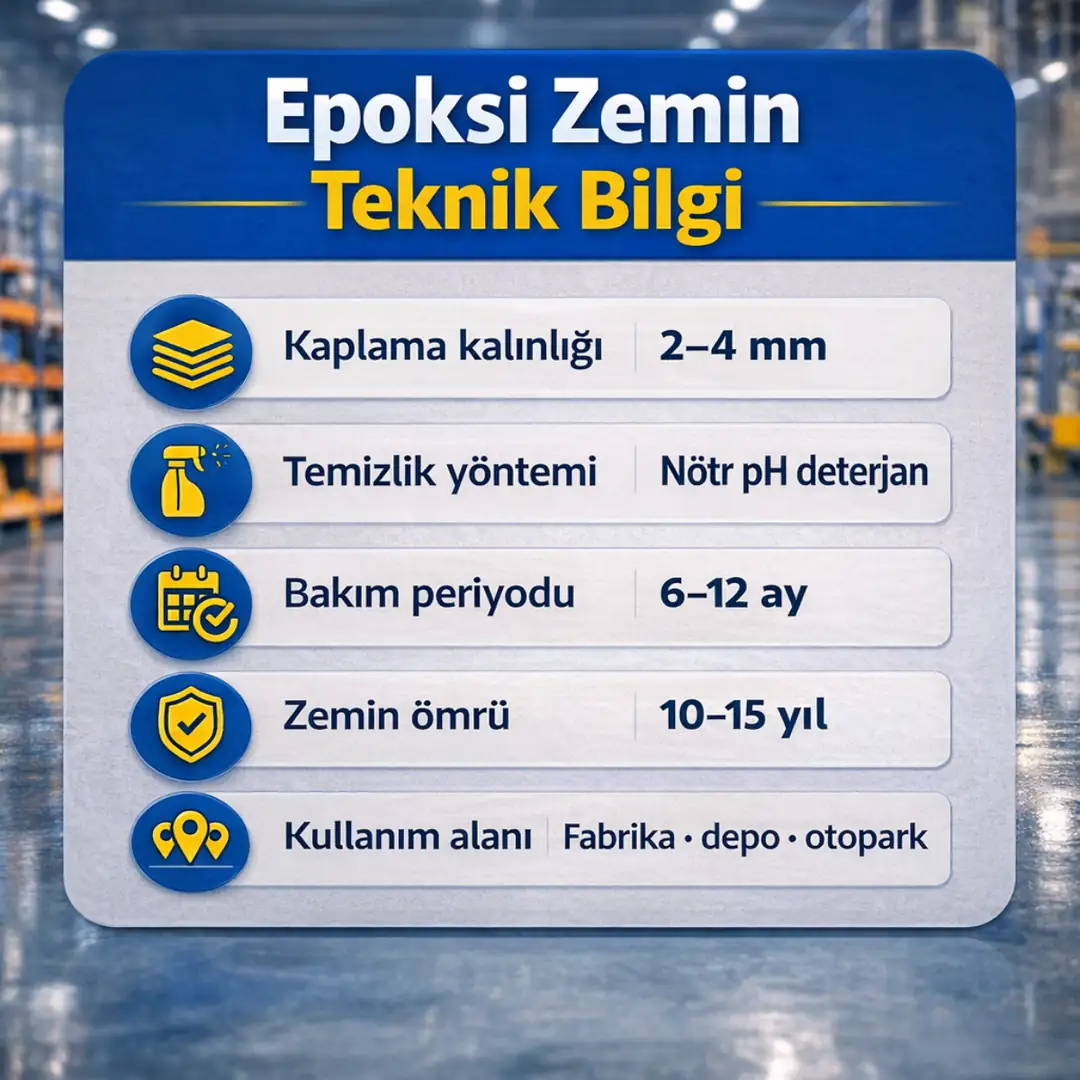 epoksi zemin kaplama teknik özellikleri bakım bilgileri&nbsp;