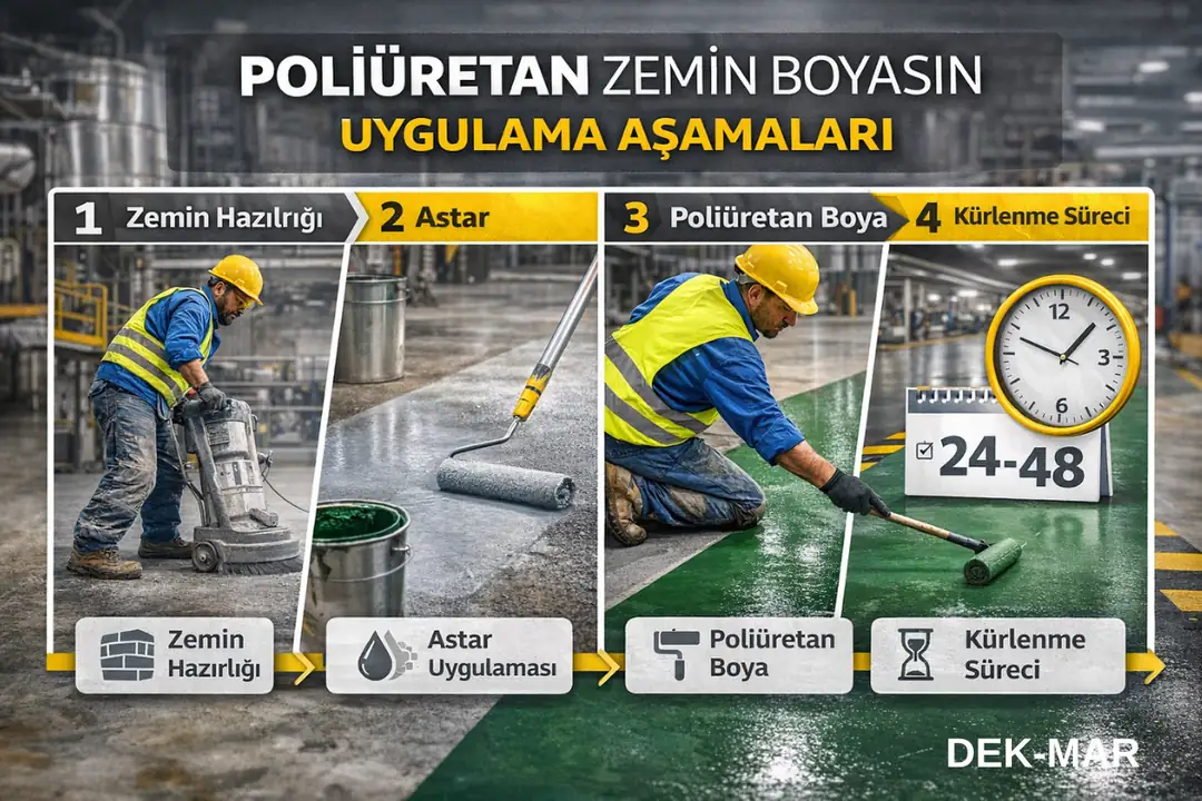 Poliüretan zemin boyası uygulama adımları astar ve boya aşamaları&nbsp;