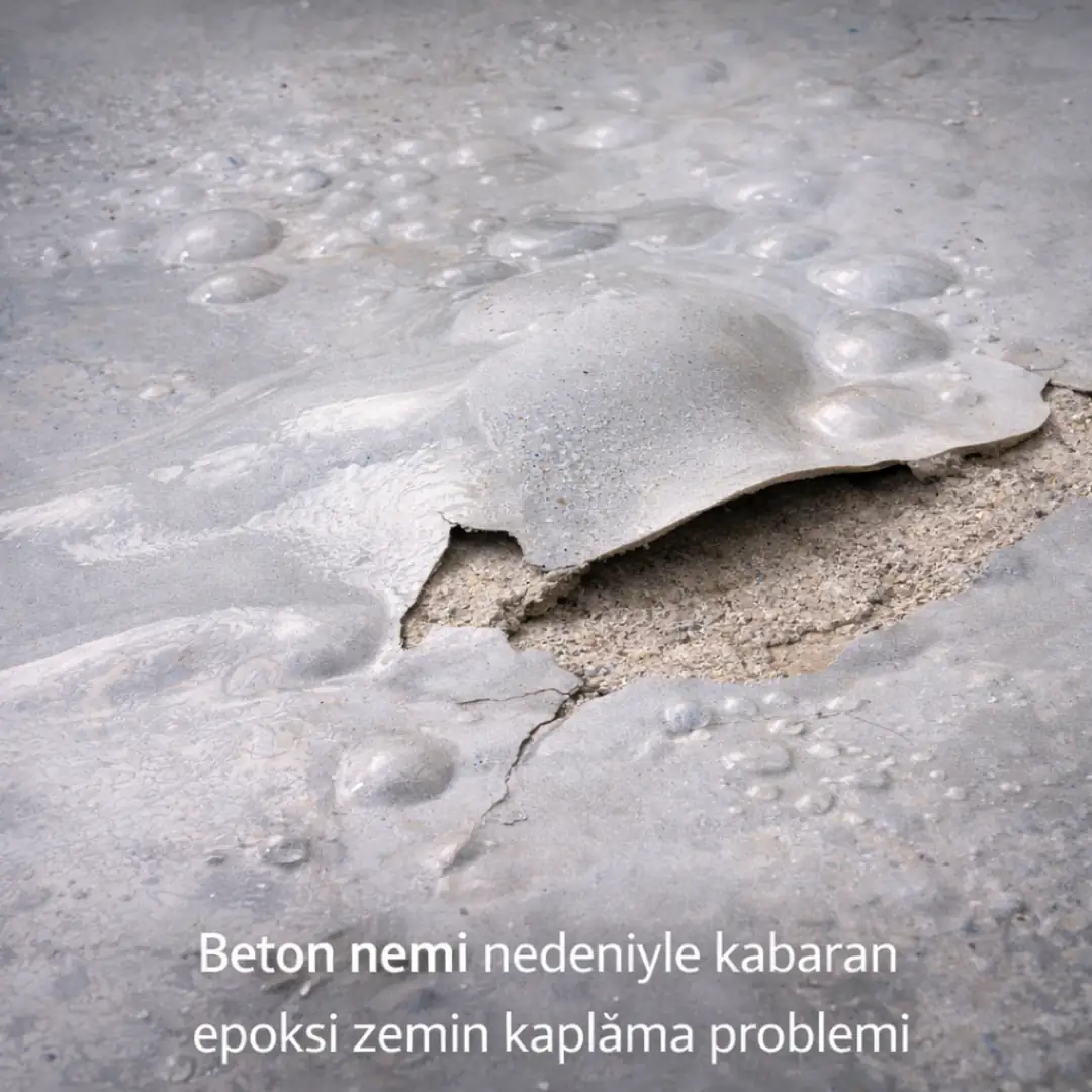 Beton nemi nedeniyle kabaran epoksi zemin kaplama problemi