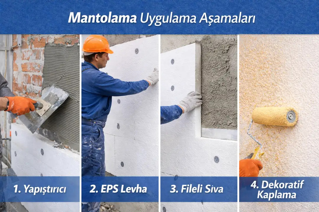 mantolama uygulama aşamaları eps levha fileli sıva dekoratif kaplama