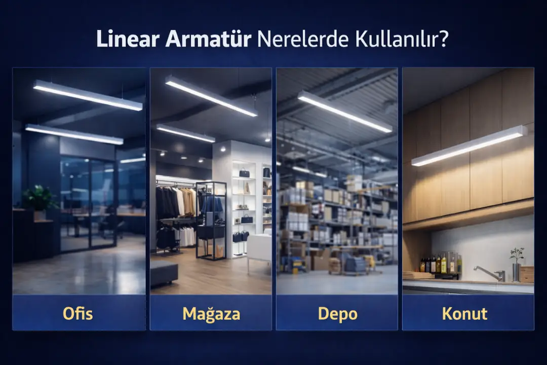 Ofis, mağaza, depo ve konutlarda linear armatür kullanımı
