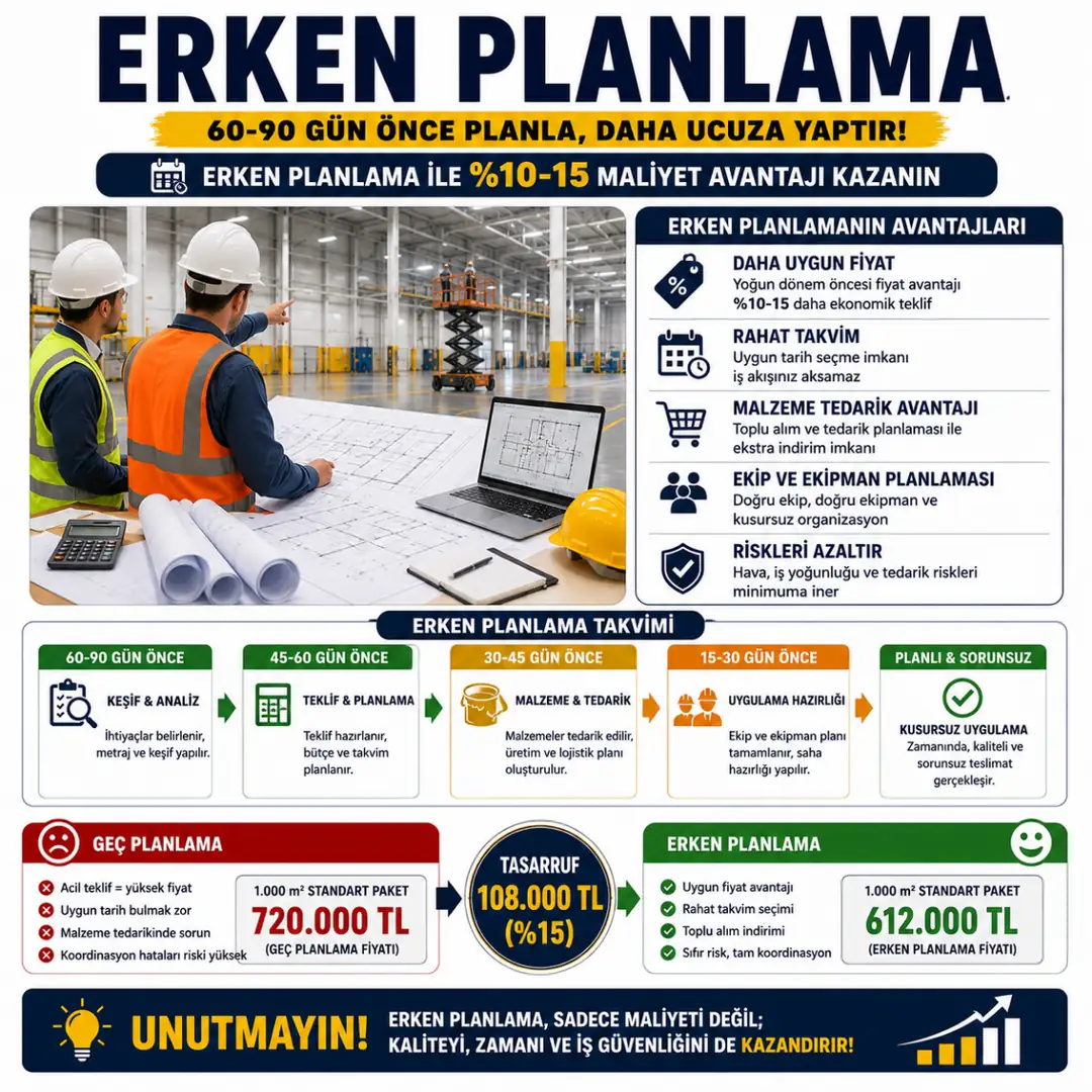 Erken planlama ile fabrika boyama maliyet avantajı proje hazırlık süreci&nbsp;