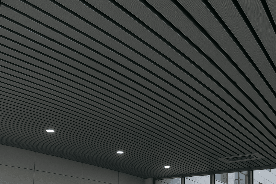 Lineer alüminyum tavan modeli, İstanbul ticari alanlarda modern tasarım ve LED entegrasyon kolaylığı sunar.